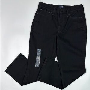 J.Crew Mid Rise Flare Crop Signature Stretch Black Pants Size 28 NWT